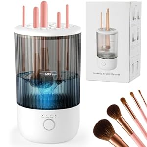 Electric Makeup Brush Cleaner, 6500RPM Automatic Makeup Brush Cleaner Machine, Portable Design with 1800mAh Rechargeable Battery for All Brush Sizes, Perfect Gift for Makeup Lovers