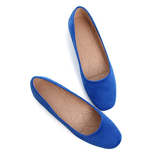 Image of ChaiRong Zhou Women Square Toe Ballets Flats Comfort Slip On Walking Shoes for Driving