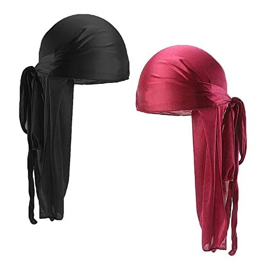 2 PCS Durag de Seda Para Hombres y Mujeres, Gorro de Onda Sedoso 360 Bandanas Piratas Para Hombre, Pañuelos de Cabeza de Satén Turbante Para el Cabello Con Cola Extra Larga y Correas Anchas