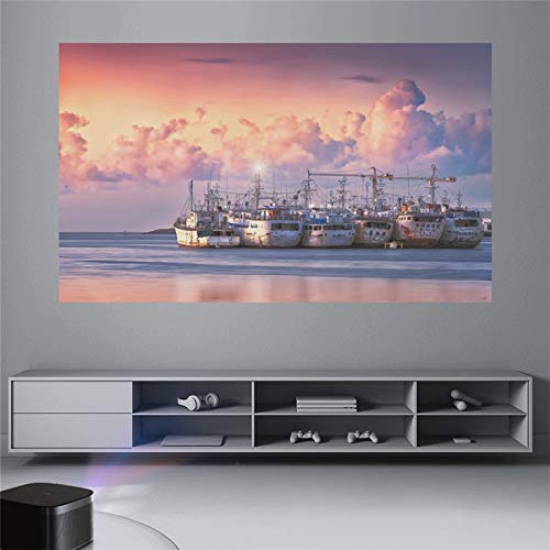 Pantalla de proyector reflectante de alta luminosidad 16:9 en tela de poliéster con tamaño 100 pulgadas miniatura 2