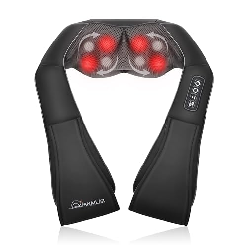Image of Snailax Shiatsu Back Neck Massager with Heat, Neck Shoulder Massager, Deep Kneading Massager Gifts for Mom, Dad, Mothers Day,Gifts Presents for Her,Him