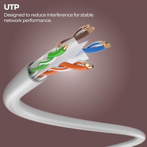 Image of Cat 6 Ethernet Cable 3 Meter High Speed LAN Cable up to 10Gbps, RJ45 Network Patch Cord for Router, PC, Laptop, Gaming Console & Smart TV
