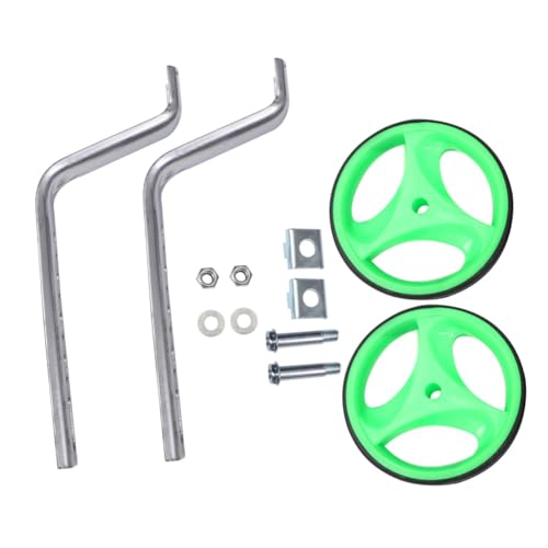 Ruedas de entrenamiento para bicicleta, ruedas auxiliares silenciosas con soporte de 12-20 pulgadas, accesorios verdes para ciclismo para niños, estabilizadores para bicicleta miniatura 1