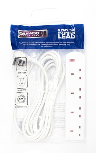 Daewoo 4 Way Extension Cable, 5 Meter Cable