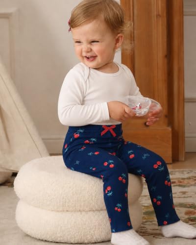 Image of Jecson Toddler Girl Leggings Baby Pants 3 Pack Stretchy Floral Clothes 1-4Y