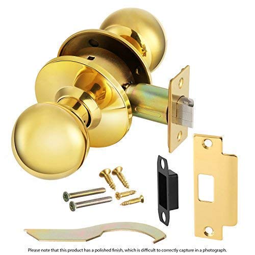 Lawrence Door Knob Cylindrical Lock Passage Function-No Keys Polished Brass (Us3) Finish Lh5301Ob Non-Handed Ul Certified Ansi/Bhma Grade 2 Commercial Door Lock For Heavy Duty Use #TOP14