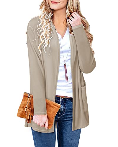 Image of ULTRANICE Cardigan Sweaters Womens Fashion 2025 Spring Lightweight Long Sleeve Casual Tops Clothes Outfits with Pockets