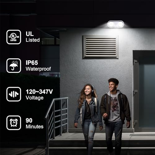 Sitisfi Outdoor Emergency Light With Battery Backup, Exterior Emergency Exit Lights Hardwired, Wet Location Led Egress Lights, Waterproof Commercial Emergency Lighting Fixture thumb #1