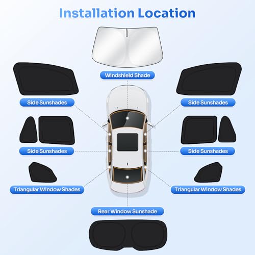 Image of Canvcle Window Shades for 2019-2026 BMW X5 Accessories Windshield Sun Shade Side Rear Window Covers Sunshade Sun Visor Shield Privacy Protection for Camping Keep Vehicle Cool Black 10PCS