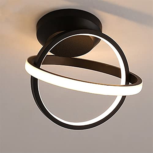 Lumière LED moderne pour chambre et salon : lustre noir variable S-21x23cm