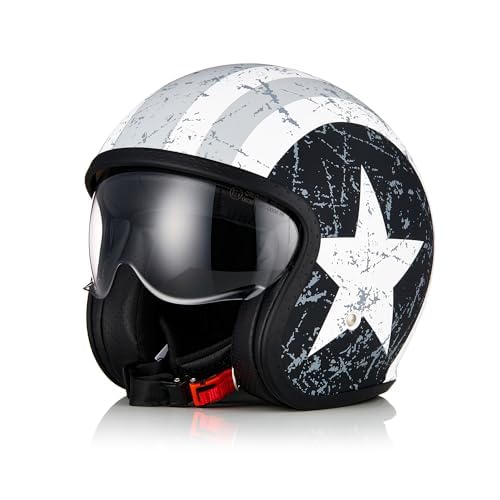 ORIGINE Casco Moto Jet Scooter Casco con Visera Homologado ECE 22-19