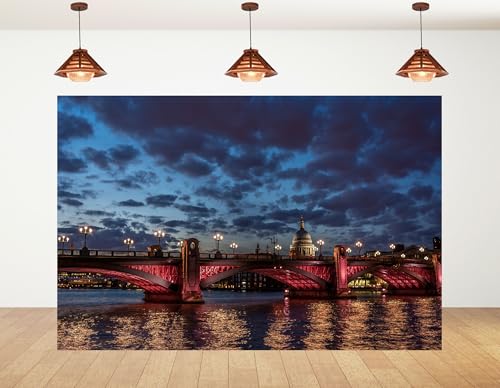 15x10ft London Bridge with St. Paul's Backdrop Night Thames View