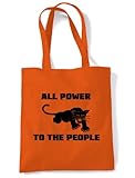 Tribal T-Shirts Women's Panther Party All Power To The People Tote Shoulder Bag Orange