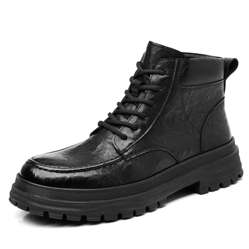 Abborora Men's Hiking Boots Waterproof Casual Chukka Boots for Men Trainers Shoes Size (Black Plush,8.5)