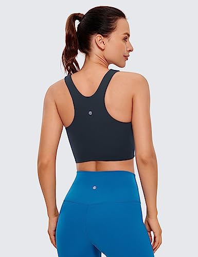 Image of CRZ YOGA Butterluxe High Neck Crop Tank Tops | Light Support, Removable Pads, Yoga, Extremely Soft, Racerback, Longline Sports Bras for Women