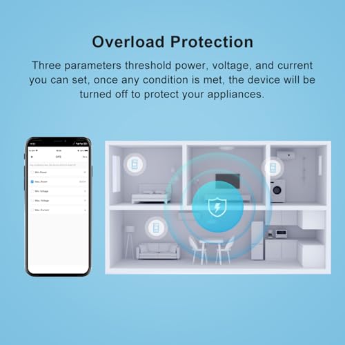 Image of WiFi Smart Energy Monitor: Smart Power Meter, Real-Time Power Consumption Tracker with Remote Control, Track Voltage & Current via eWeLink App, Smart Home Electricity Usage Analyzer for Home Office