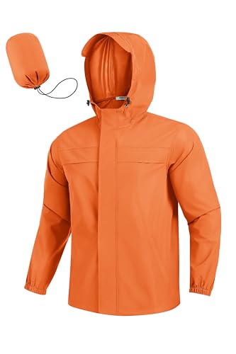 Image of COOFANDY Men's Rain Jacket Waterproof Lightweight Windbreaker Packable Hooded Raincoat for Hiking, Cycling, Golf & Travel