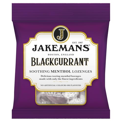 Jakemans Blackcurrant Flavour 73g Bags - Pack of 2 - Soothing Menthol Sweets - Suitable for Vegetarians