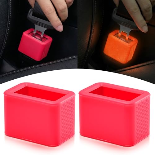 Glow In The Dark Seat Belt Buckle Holder 2 Pack Silicone Universal