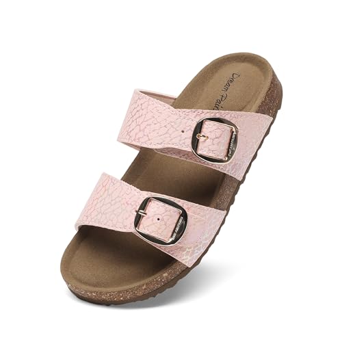 DREAM PAIRS Girls Boys Slides For Kids Non-Slip with Adjustable Straps for Indoor & Outdoor Toddler Little Kid/Big Kid 10 Toddler Pink