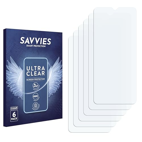 savvies Protector Pantalla para realme C3 (6 Unidades) Película Ultra Transparente