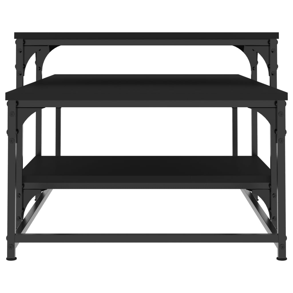 Homgoday Tavolino da caffè nero 102 x 60 x 45 cm, in legno ingegnerizzato, tavolino da tè per soggiorno, sala d'accoglienza degli ospiti, camera da letto e mobili da ufficio