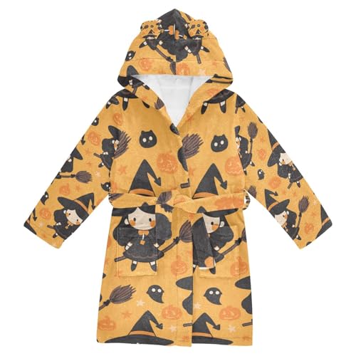 GuoChe Witch Pattern Halloween Backdrop Childrens Robes Hooded Robes