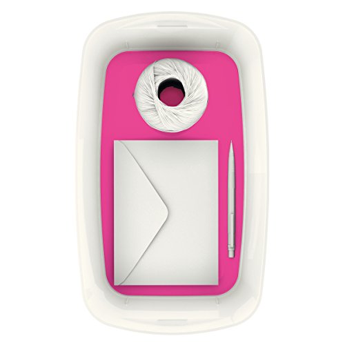 Leitz MyBox Pequeña con tapa, Caja de almacenaje para casa o la oficina, 5 litros, A5, Blanco/Rosa metalizado, Plástico brillante, 52291023 - imagen 14