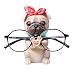 Puppy Dog Glasses Holder Stand Eyeglass Retainers Sunglasses Display Cute Animal Design Decoration (Pug)