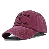 YUJKILOP Yellowstone Dutton Ranch Hats Flexfit Baseball Cap Adjustable Washable Cowboy For Men Women Cb375-2 Washed Sun Protection Hat