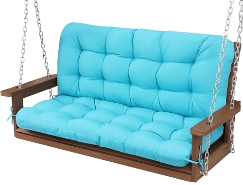YEFU Porch Swing Cushions, 48 inch 5" Thick Outdoor Swing Cushions, Blue