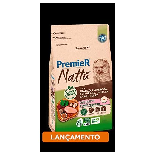 Premier Pet NATTU CAES FILHOTE RACAS PEQUENAS MANDIOCA 1 kg