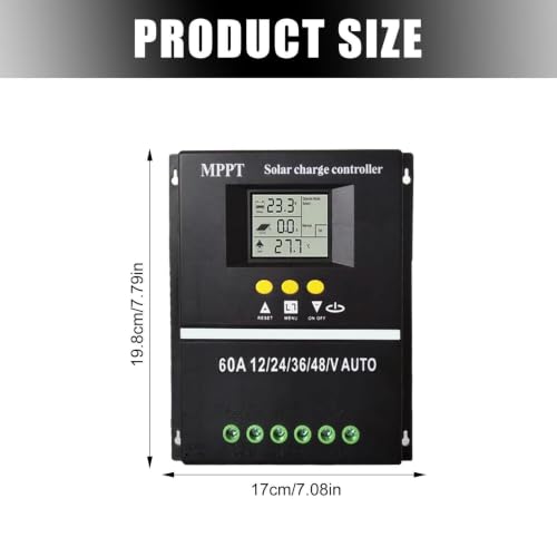 Régulateur de charge solaire avec écran LCD réglable et efficace