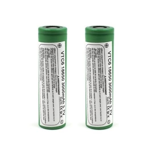 Baterías de Litio Pilas Recargables 18650 VTC6 3000mAh - 30A - 3.7v | Parte Superior Plana - Positivo Plano | - linternas, mandos, videoportero + Funda o Caja Protectora plástica (2 Celdas Flat Top)