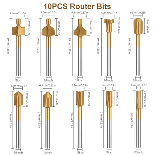 EEEKit 20 Stück Holzschnitzerei Bohrer Set, HSS Drehfräser Frässtifte Fräser Holz für Rotary Tool mit 3mm Schaft