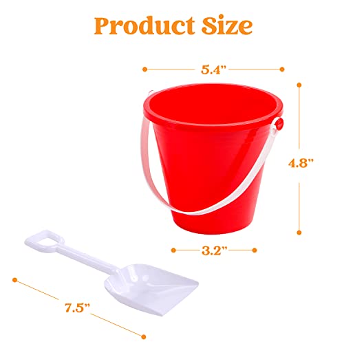 image for Sloosh 12 Sets Sand Buckets with Shovels for Kids Beach Pails Toys Par