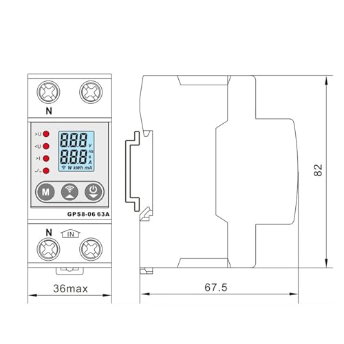 Protecteur d'alimentation 220V 63A pour tableau électrique domestique - 4