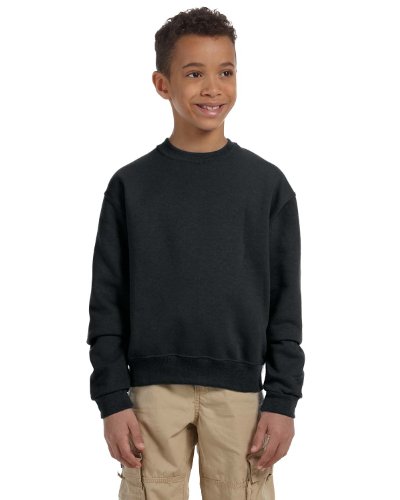 Jerzees Youth Fleece Crew Sweatshirt, Black, Large2