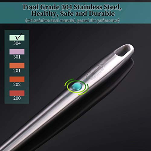 Newness Strainer Skimmer, 304 Stainless Steel Slotted Spoon Fry Ladle Skimmer Cooking Spoon, Large Skimmer Slotted Colander Spoon Ladle For Kitchen Frying Food Pasta Spaghetti Noodles Chips, Veg #TOP4