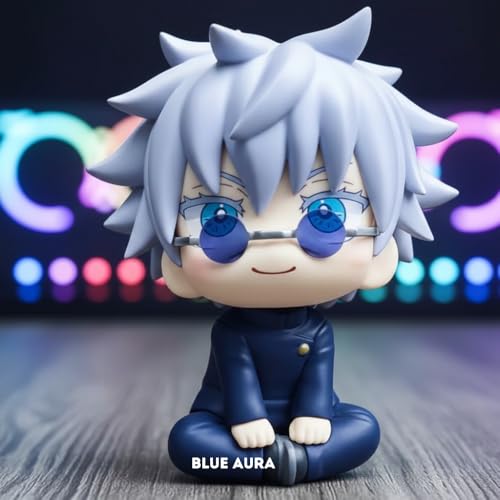 Image of Blue Aura Jujutsu Kaisen Gojo Action Figure Height -10cm Multicolour PVC | Gojo Chubby
