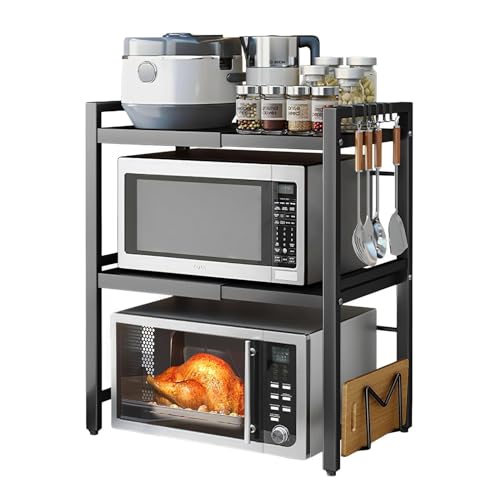 Étagère micro-ondes extensible à 3 niveaux pour comptoir de cuisine - 2