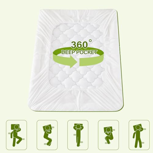 CYMULA Roupa de cama de bambu acolchoado colchão top king size 188 x 80 polegadas, capa de colchão m
