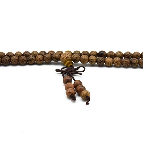Zen Dear Unisex Natural Wenge Wood Mala Prayer Beads Necklace Bracelet Meditation Buddhist Rosary Mala Beads (6Mm 108 Beads) #TOP4