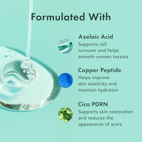 Rael Microcrystal Serum, Miracle Clear PM 5000 – Azelaic Acid and Cica PDRN Serum for Face, Pore Minimizer, Hydration, Korean Skin Care (1.08 fl oz)
