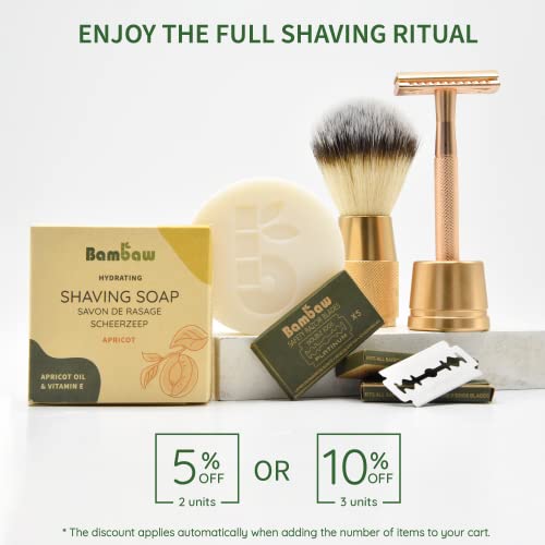 Bambaw | Shaving Soap For Women | 2.5 Oz | Apricot Oil & Vitamin E Shave Soap | Shaving Bar For All Skin Types | Shaving For Women | Eco & Vegan Shaving Soap Bar | Apricot Shaving Soap Puck #TOP6