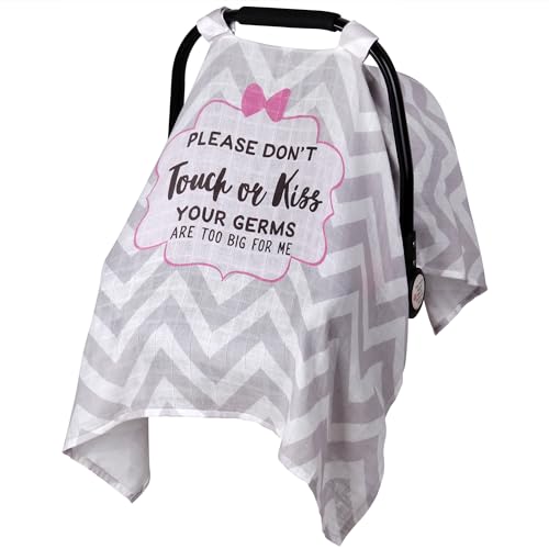 Image of Metplus Muslin Carseat Cover for Babies,Breathable Infant Carseat Cover Lightweight Baby Carrier Cover for Girls Boys, Fit Spring Summer/Hot Days/Warm Weather