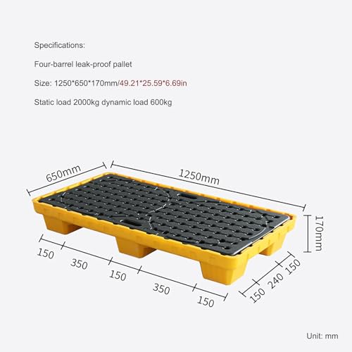 Bac de rétention en polyéthylène empilable avec grille supérieure plate - 2