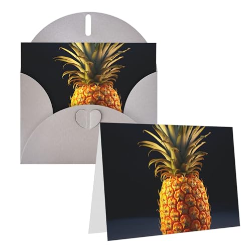 Cartes de vœux vierges motif ananas, le set de correspondance idéal à offrir