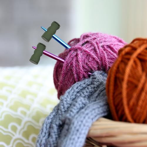Image of 10 Pack Knitting Stitch Stoppers - Spring Needle Point Protectors, Nylon Needle Protectors