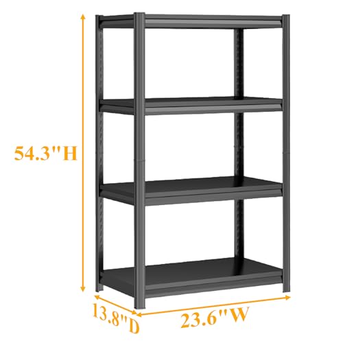 Image of 4 Tier Kitchen Storage Shelf, Kitchen Organizers Space Saving All Steel Freestanding Rack, Heavy Duty Metal Shelving Unit, Adjustable Open Shelf for Pantry Organizers and Storage. 54 inchHx23.6 inchWx13.8 inchD